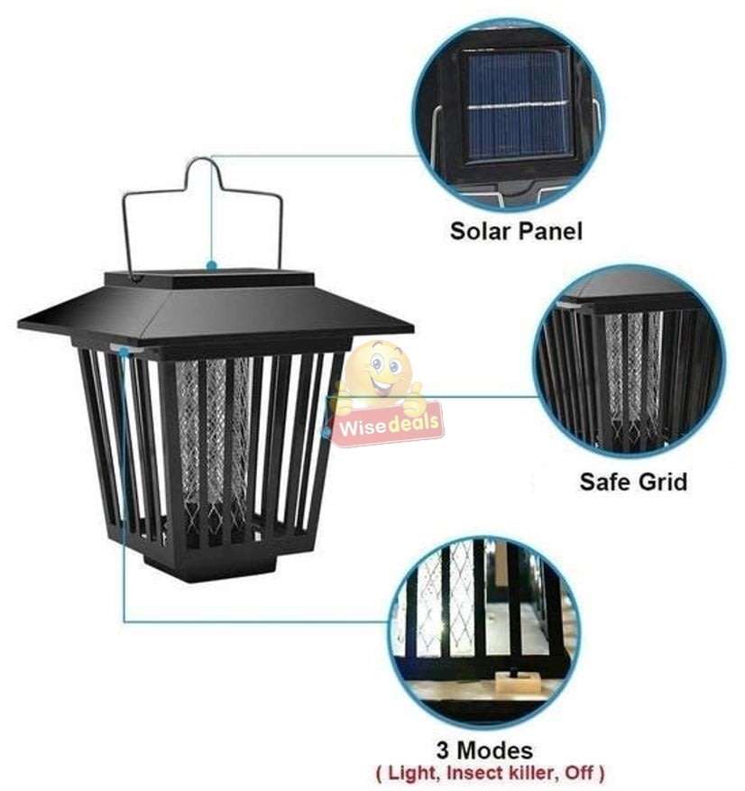 Solar UV & White LED Garden Light in one, just switch the button. Say Goodbye to Annoying bugs