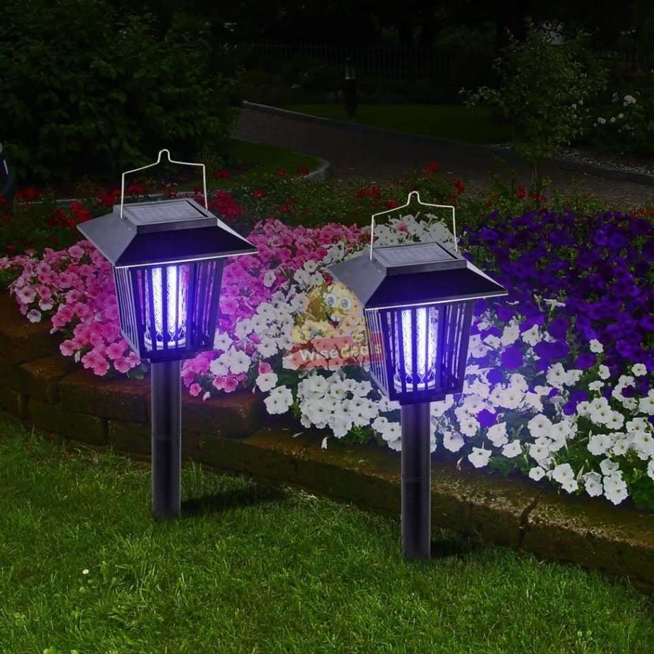 Solar UV & White LED Garden Light in one, just switch the button. Say Goodbye to Annoying bugs