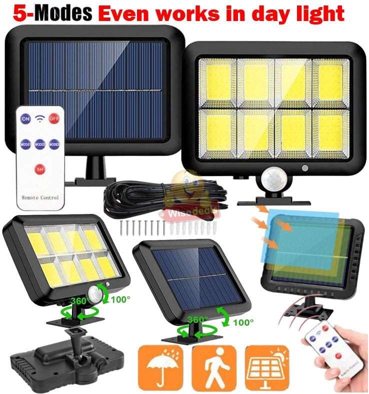COB LED Multi functional SOLAR Energy Flood Light Kit with Remote Control & 5 Modes
