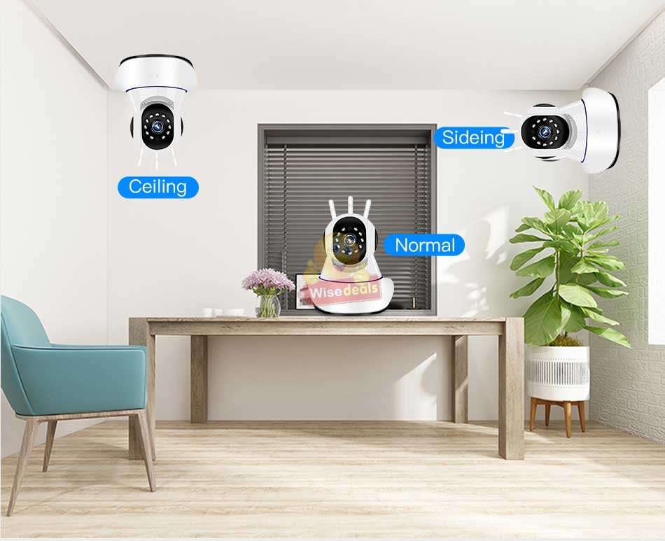 3 Antenna 5.0MP 1080P Wireless WIFI Surveillance IP Camera, Night Vision, Motion Detection, Two-way