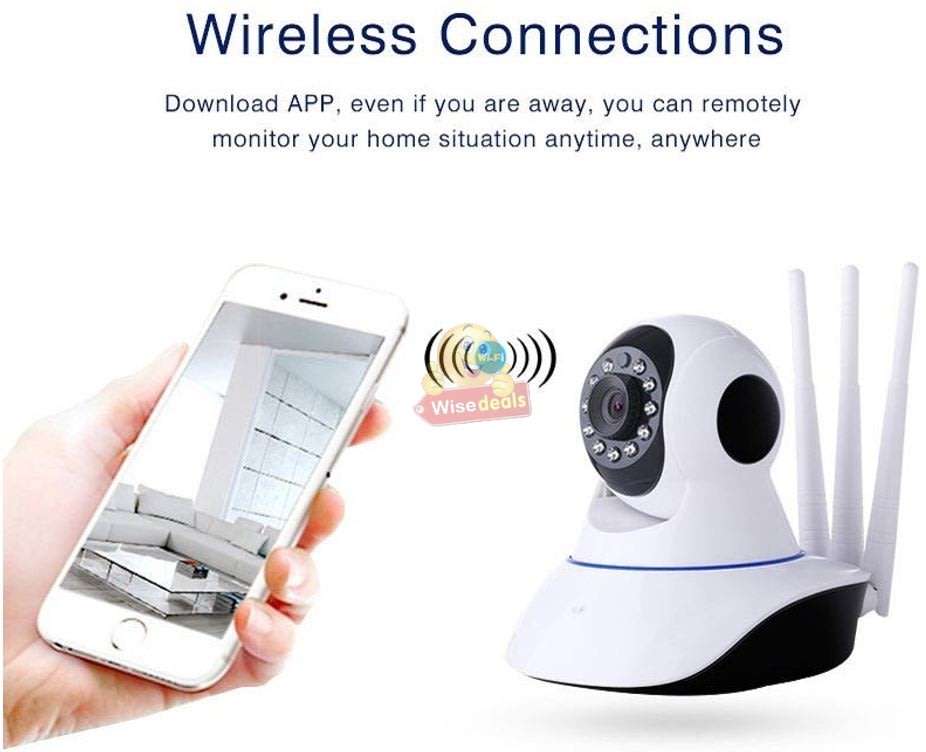 3 Antenna 5.0MP 1080P Wireless WIFI Surveillance IP Camera, Night Vision, Motion Detection, Two-way