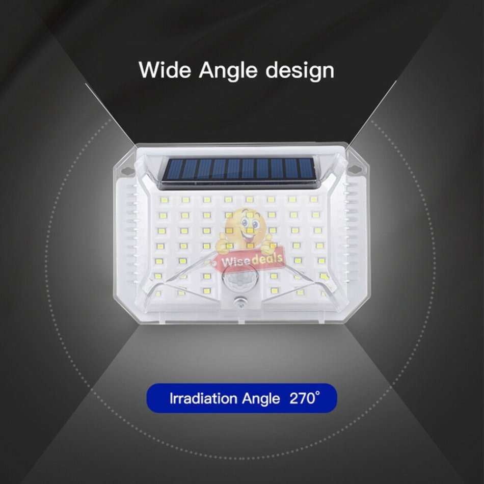 90 LED Super Bright SOLAR Wall Light with 3 Modes, PIR Motion Sensor, Waterproof & Eco-Friendly