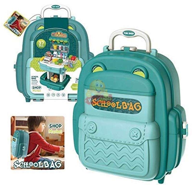 2 in 1 Backpack Educational Play Sets, Fruit Shop Market with lots of accessories