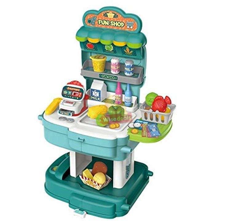2 in 1 Backpack Educational Play Sets, Fruit Shop Market with lots of accessories