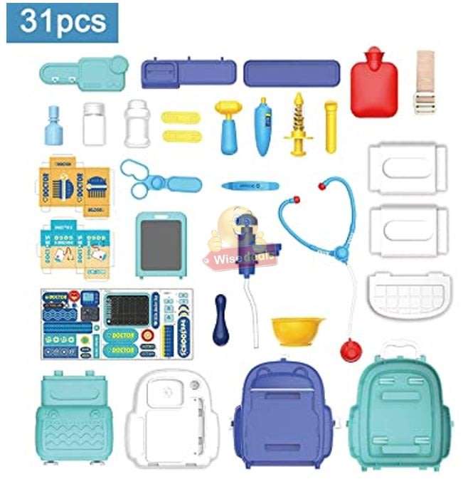 2 in 1 Backpack Educational Play Sets, Cure Doctor Set with lots of accessories