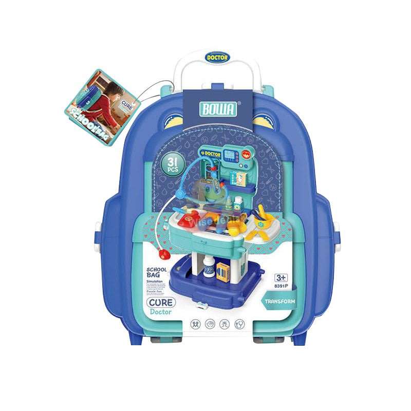 2 in 1 Backpack Educational Play Sets, Cure Doctor Set with lots of accessories