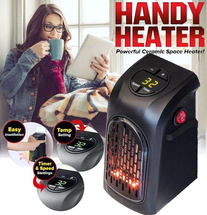 400W Handy Heater  Set temperature up to 32C, LED Display, Timer to maintain on and off