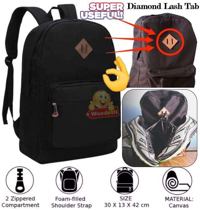 Casual Backpack with Diamond Lash Tab, the perfect companion on your everyday adventure