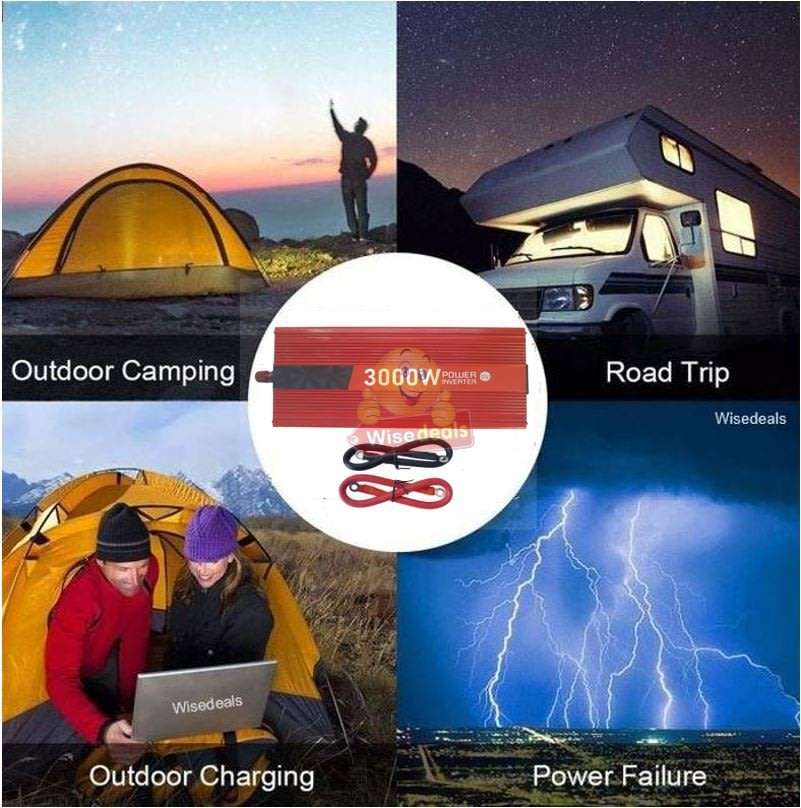 3000W Solar Power Inverter  3000W Constant Power & 6000W Surge Power, Convert 12V DC to 220V AC