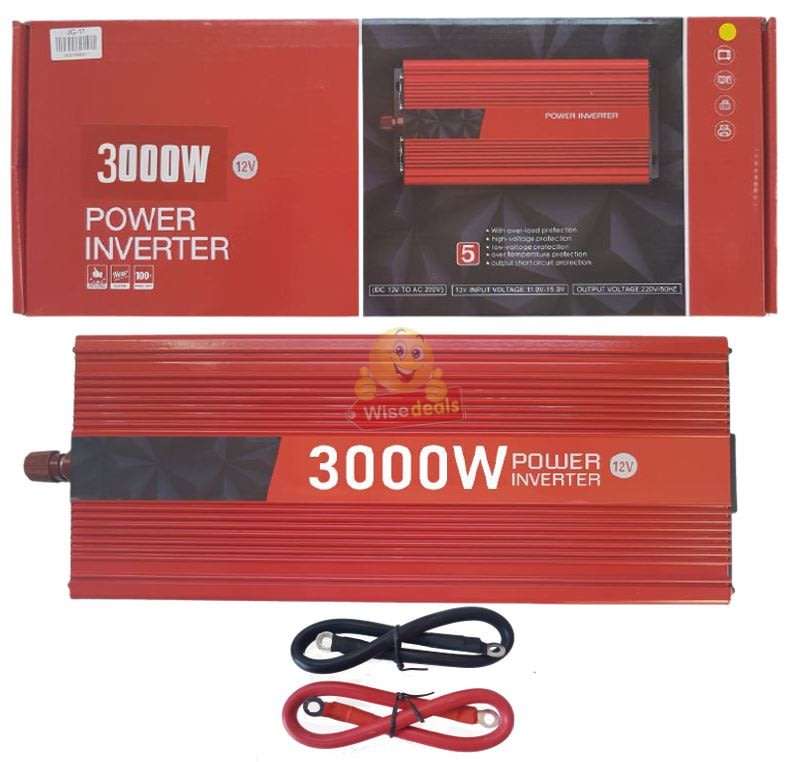 3000W Solar Power Inverter  3000W Constant Power & 6000W Surge Power, Convert 12V DC to 220V AC