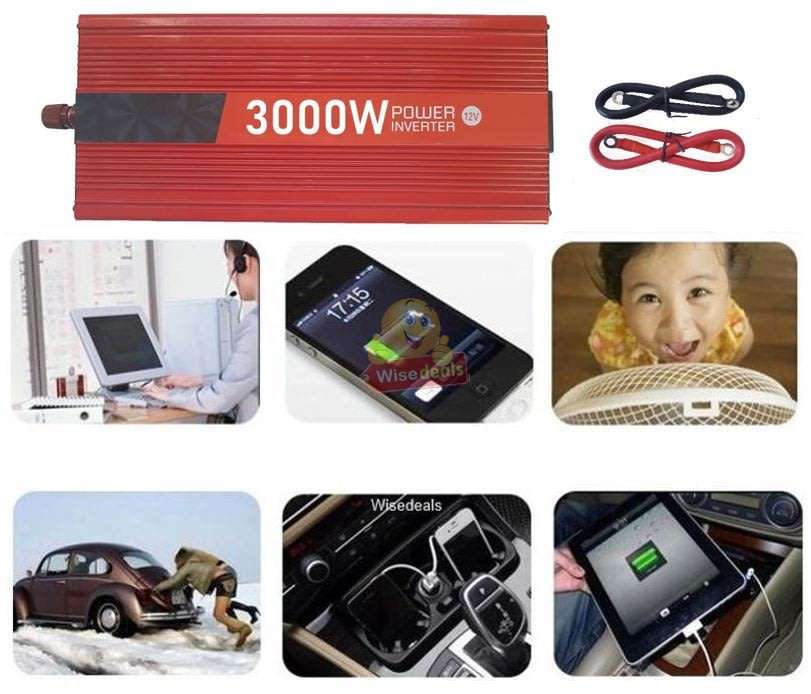 3000W Solar Power Inverter  3000W Constant Power & 6000W Surge Power, Convert 12V DC to 220V AC