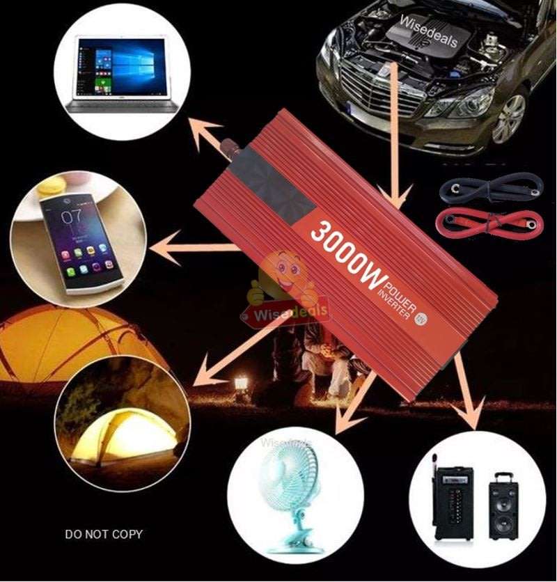 3000W Solar Power Inverter  3000W Constant Power & 6000W Surge Power, Convert 12V DC to 220V AC