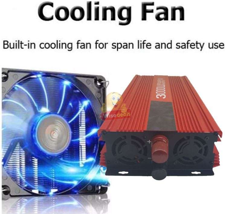 3000W Solar Power Inverter  3000W Constant Power & 6000W Surge Power, Convert 12V DC to 220V AC