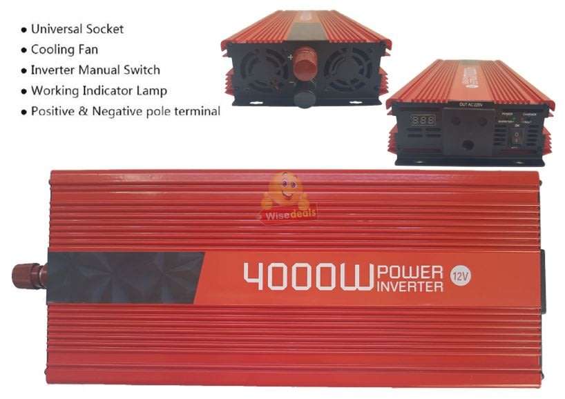 4000W Power Inverter  4000W Constant Power & 8000W Surge Power, Convert 12V DC to 220V AC