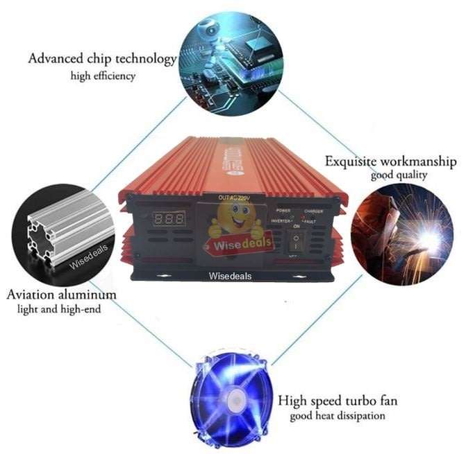 4000W Power Inverter  4000W Constant Power & 8000W Surge Power, Convert 12V DC to 220V AC