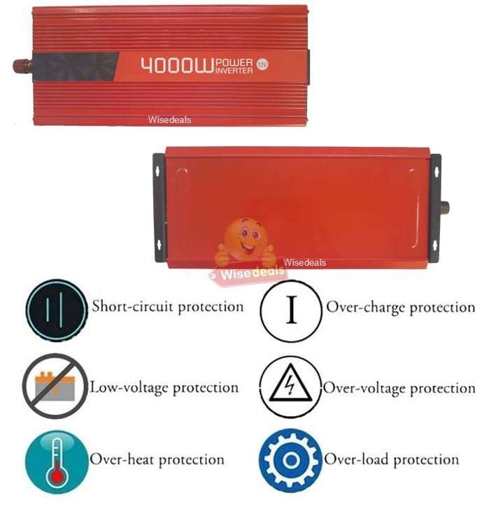 4000W Power Inverter  4000W Constant Power & 8000W Surge Power, Convert 12V DC to 220V AC