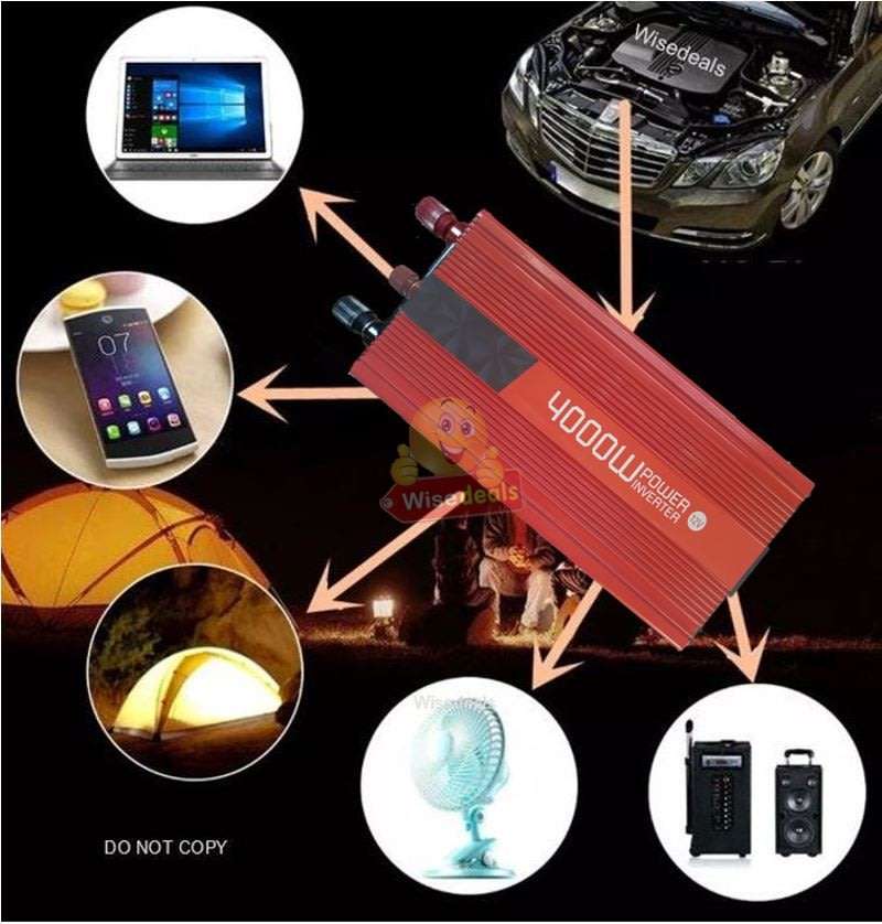 4000W Power Inverter  4000W Constant Power & 8000W Surge Power, Convert 12V DC to 220V AC