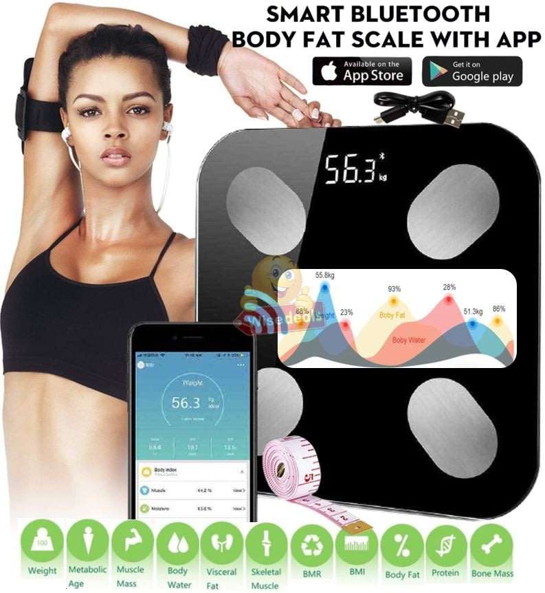 Smart Bluetooth Scale, Measure Several Body Compositions & Support Several Users
