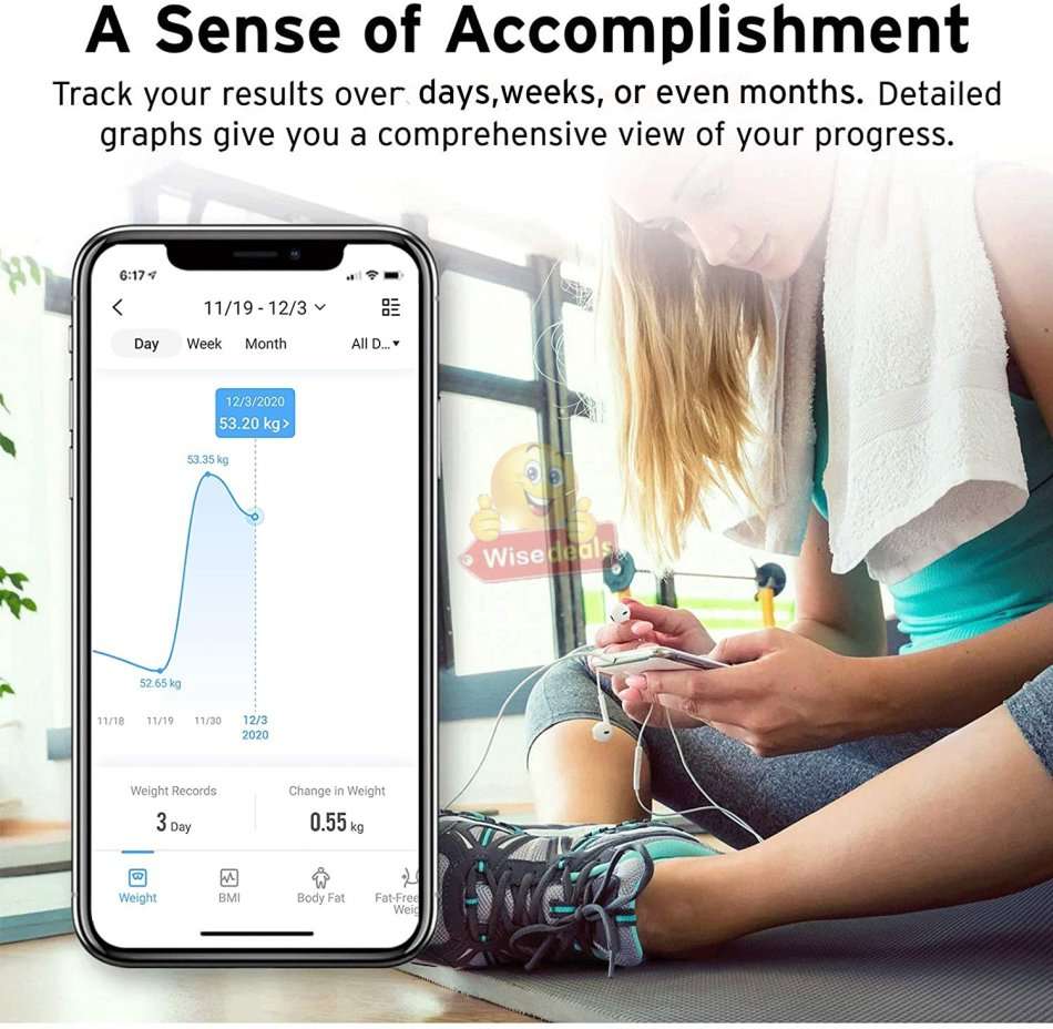 Smart Bluetooth Scale, Measure Several Body Compositions & Support Several Users