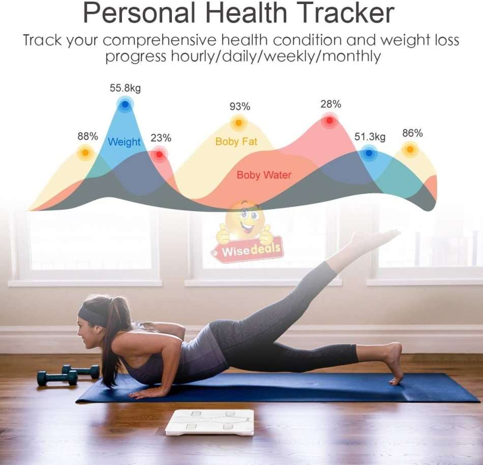 Smart Bluetooth Scale, Measure Several Body Compositions & Support Several Users