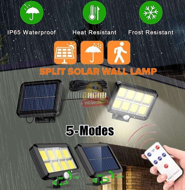 COB LED Multi functional SOLAR Energy Flood Light Kit with Remote Control & 5 Modes