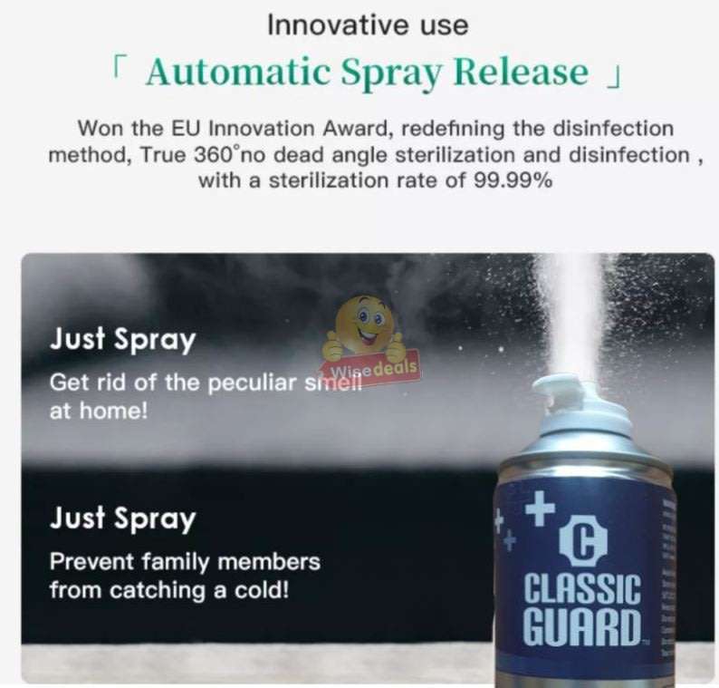 Classic Guard Spray Fogger - Sanitize an Entire Room in 3 minutes with the click of a button