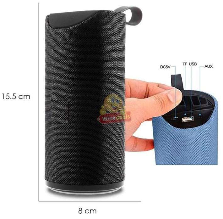 Portable Waterproof Bluetooth Speaker with FM Radio & Mic, Support SD Card, USB, Aux