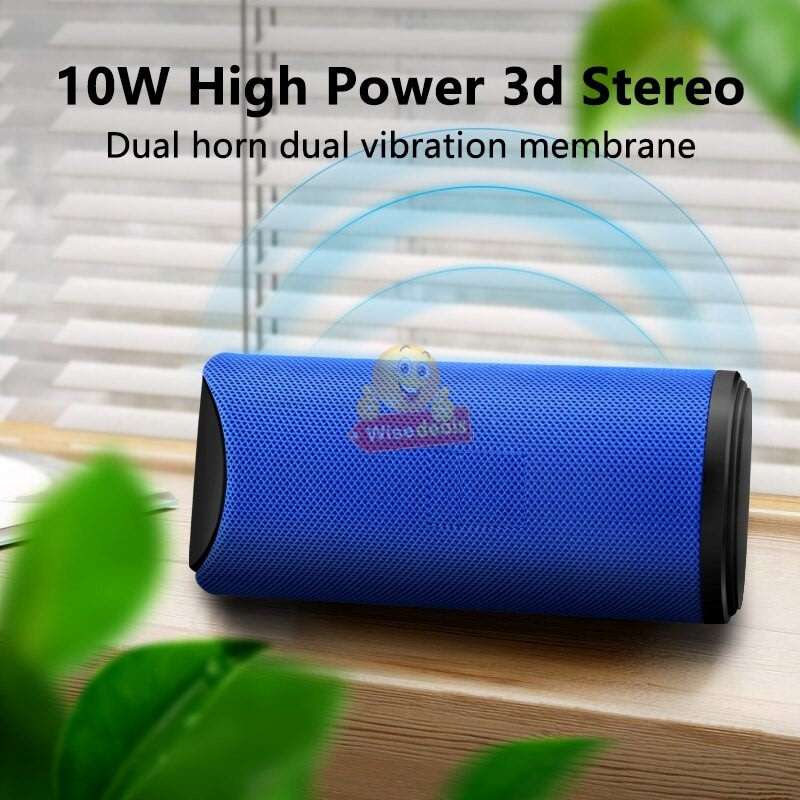 Portable Waterproof Bluetooth Speaker with FM Radio & Mic, Support SD Card, USB, Aux