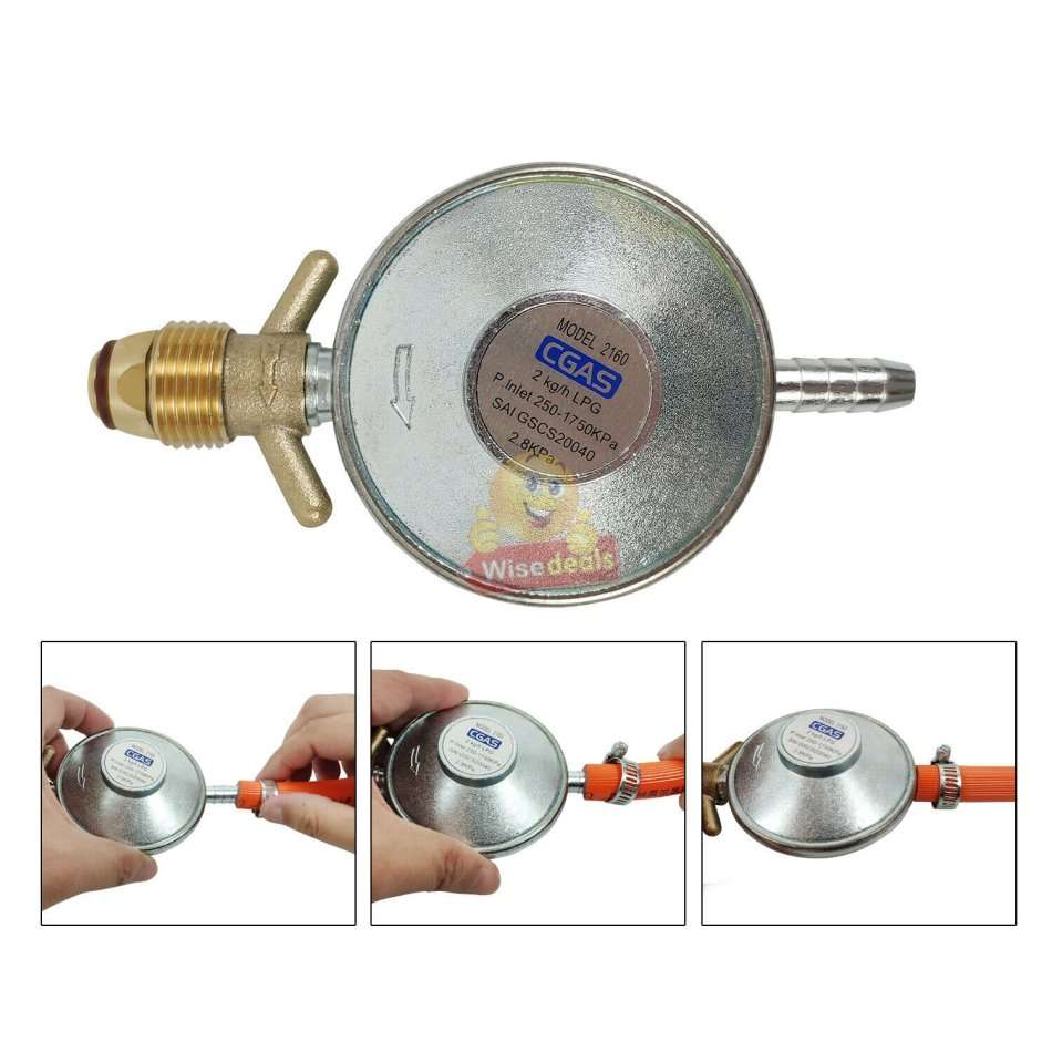 Large Stainless Steel Double Burner Gas Stove with Regulator & Hose Perfect for every day use