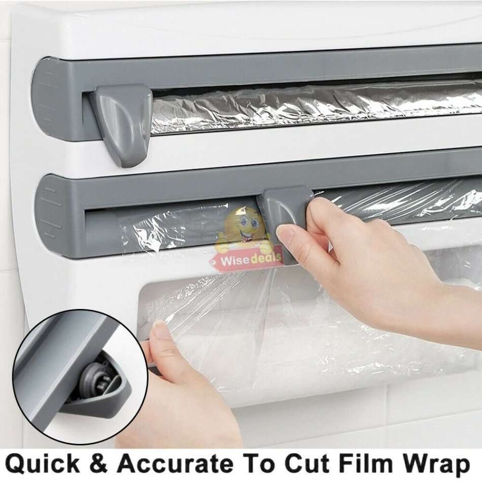 4 IN 1 Kitchen roll dispenser and organiser, a multifunctional space saver for every home
