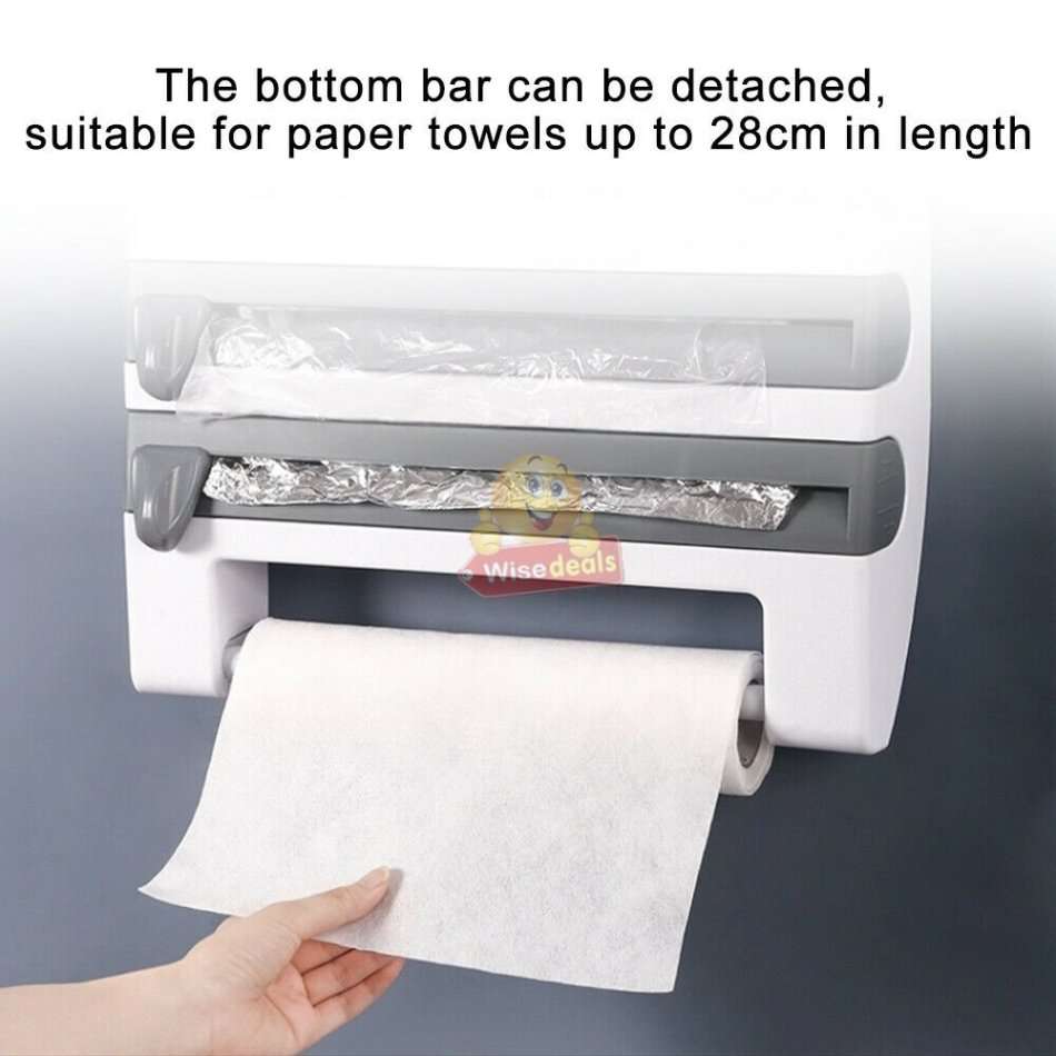 4 IN 1 Kitchen roll dispenser and organiser, a multifunctional space saver for every home