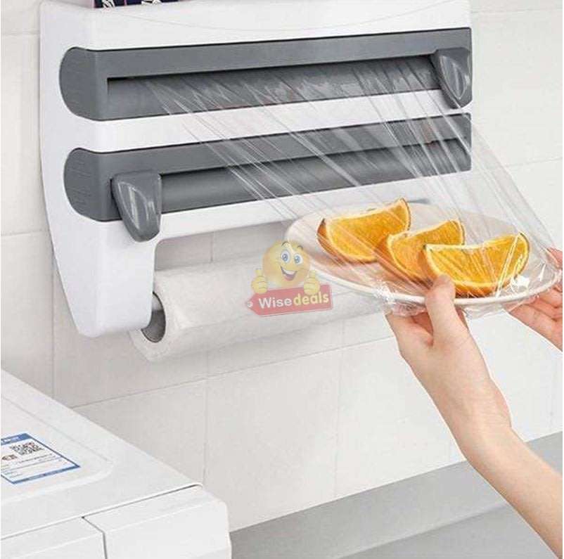 4 IN 1 Kitchen roll dispenser and organiser, a multifunctional space saver for every home