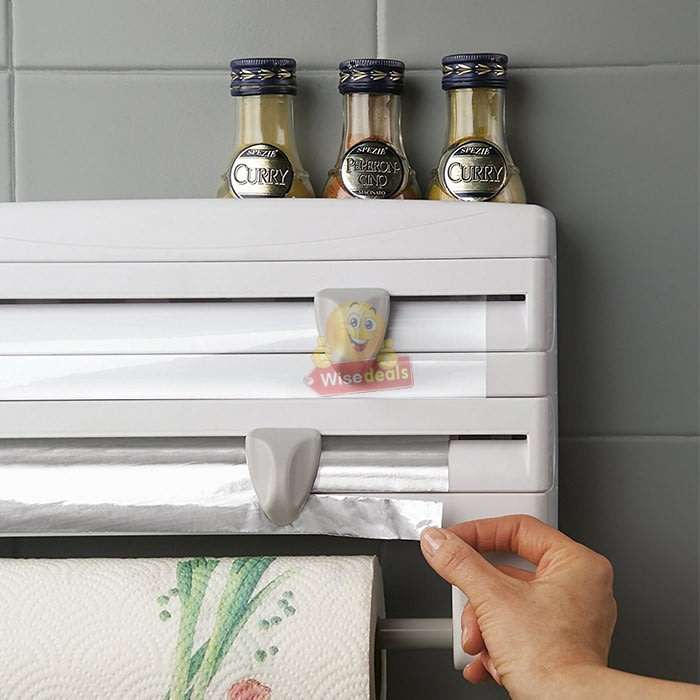 4 IN 1 Kitchen roll dispenser and organiser, a multifunctional space saver for every home