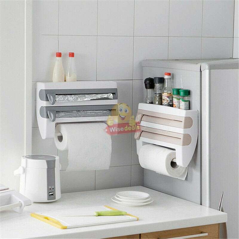 4 IN 1 Kitchen roll dispenser and organiser, a multifunctional space saver for every home