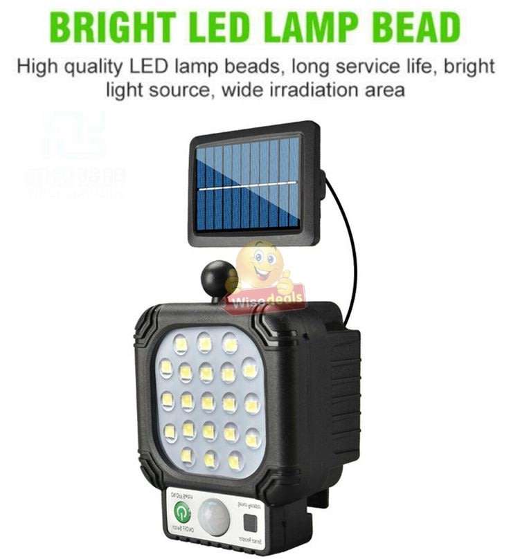 Super Bright Solar Split LED Wall Light, Build in Battery, 3 Selection Modes, Zero Electricity