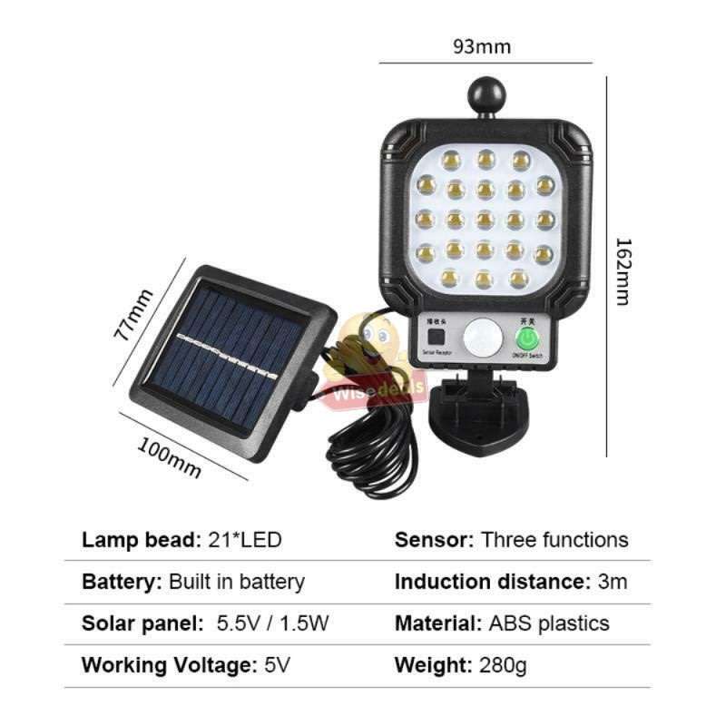 Super Bright Solar Split LED Wall Light, Build in Battery, 3 Selection Modes, Zero Electricity