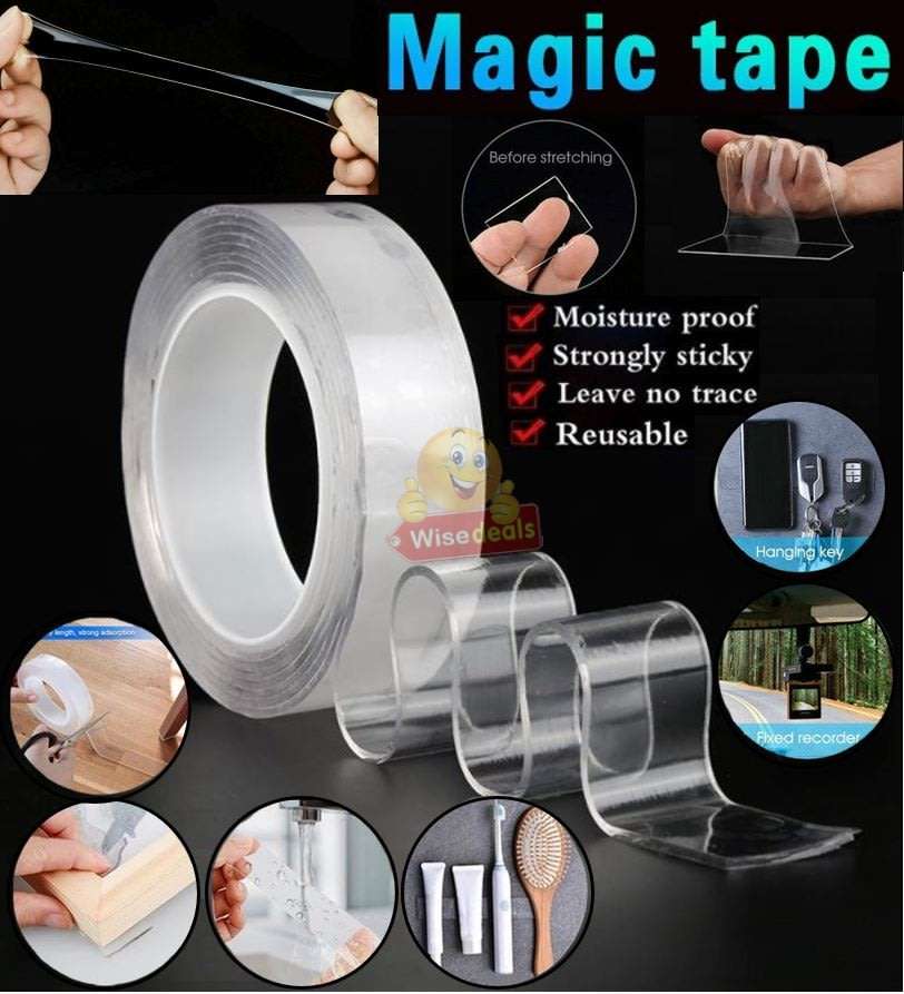 Super Strong Washable and Reusable Magic Nano Gel Tape