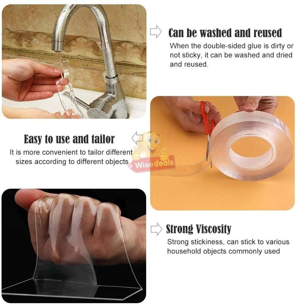 Super Strong Washable and Reusable Magic Nano Gel Tape