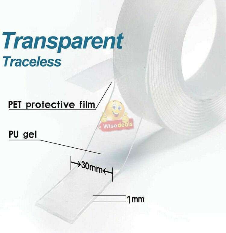 Super Strong Washable and Reusable Magic Nano Gel Tape