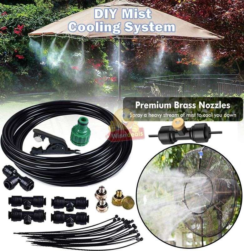 Pre-assembled Outdoor Misting / Irrigation System with Premium Brass Nozzles for outdoor Cooling