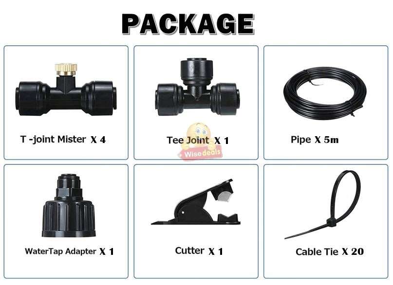 Pre-assembled Outdoor Misting / Irrigation System with Premium Brass Nozzles for outdoor Cooling