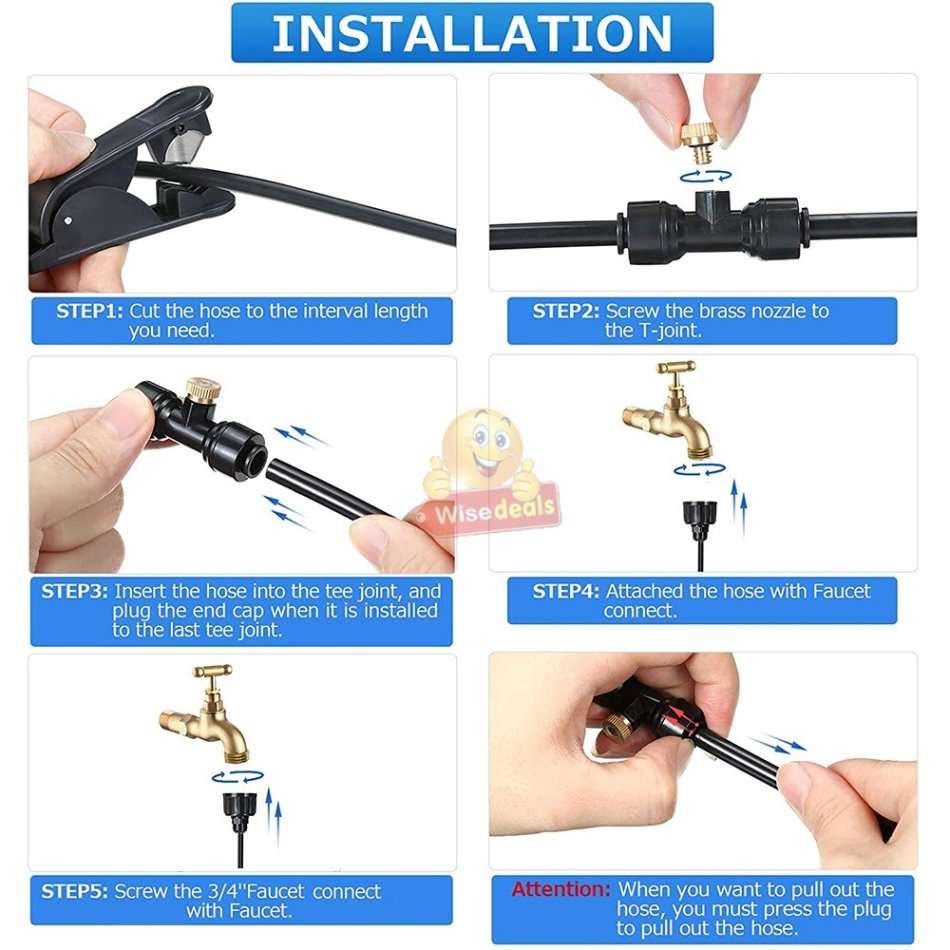 Pre-assembled Outdoor Misting / Irrigation System with Premium Brass Nozzles for outdoor Cooling