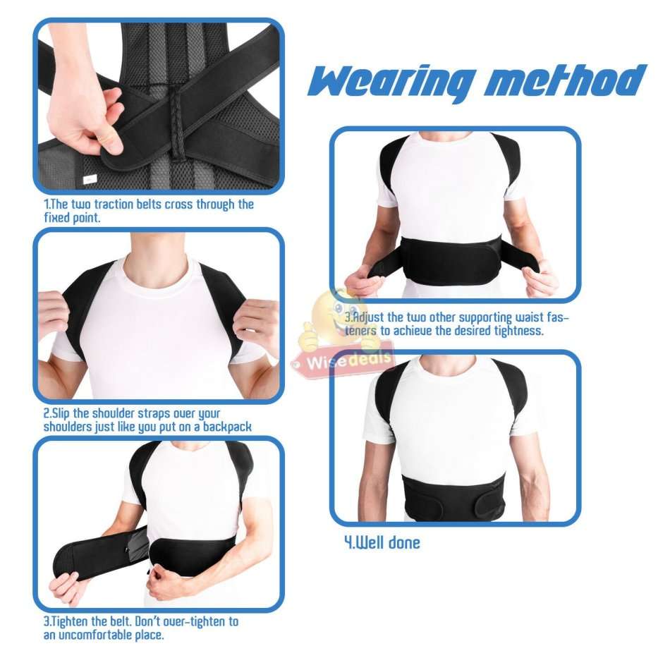Back Support & Posture Corrector Brace, Ease the pain of Middle and Upper Back and more
