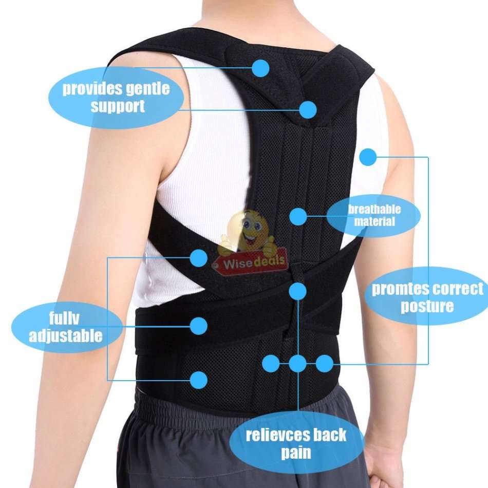 Back Support & Posture Corrector Brace, Ease the pain of Middle and Upper Back and more