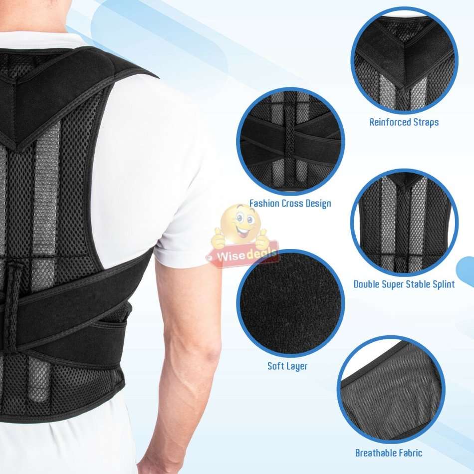 Back Support & Posture Corrector Brace, Ease the pain of Middle and Upper Back and more