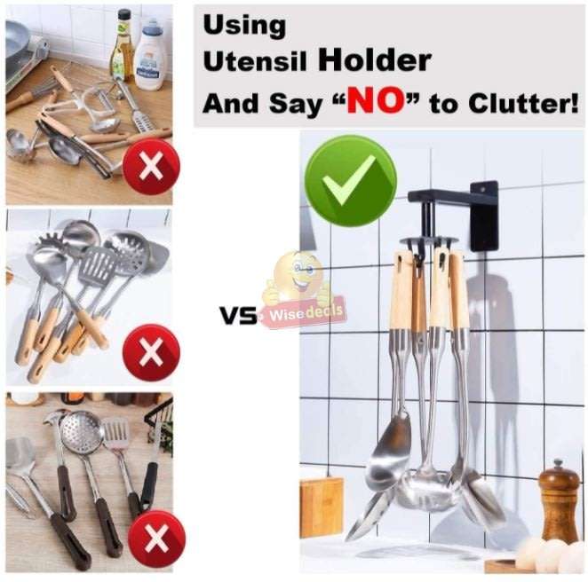 360° Rotating Aluminum Wall Mounted Hanging 8 Hook Set, Great Organizer and Space Saver