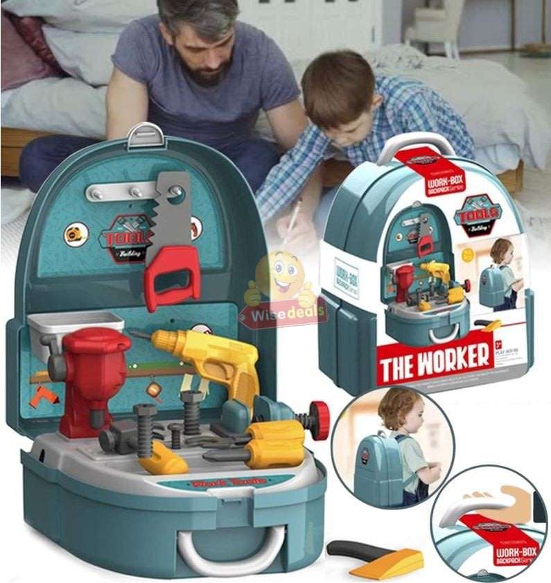 The Worker Tool Set Backpack for your Little one who loves to assist Dad with Fixing and Building
