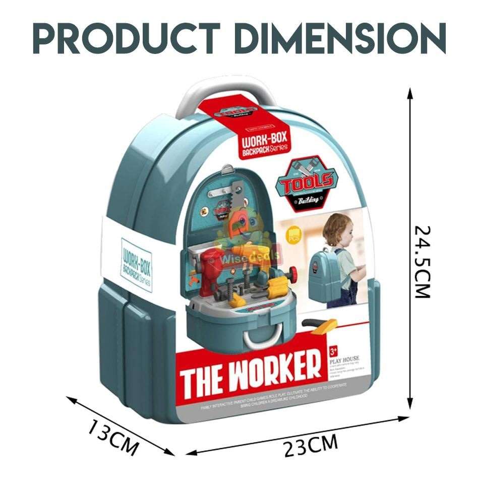 The Worker Tool Set Backpack for your Little one who loves to assist Dad with Fixing and Building
