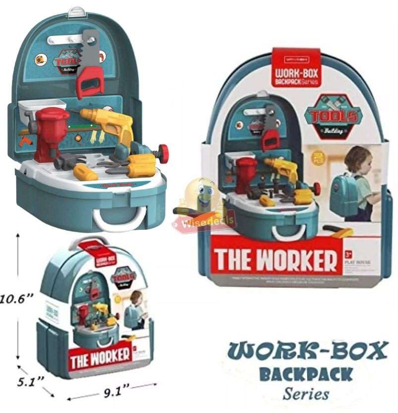 The Worker Tool Set Backpack for your Little one who loves to assist Dad with Fixing and Building