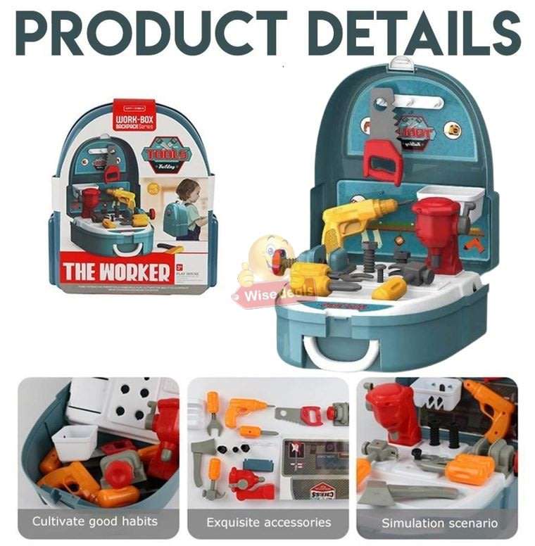 The Worker Tool Set Backpack for your Little one who loves to assist Dad with Fixing and Building